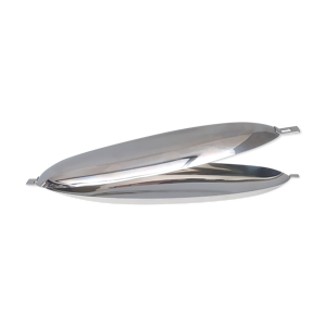 Braconnier de poisson en acier inoxydable avec un design des années 1960, Italie années 1980