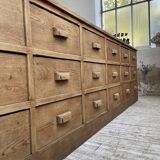 XL oak counter, trade furniture with multi-drawers