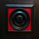 Large Brutalist Black Highboard with Red Accents Belgium 60s