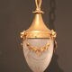 Shell chandelier 1900, frosted glass engraved and bronze