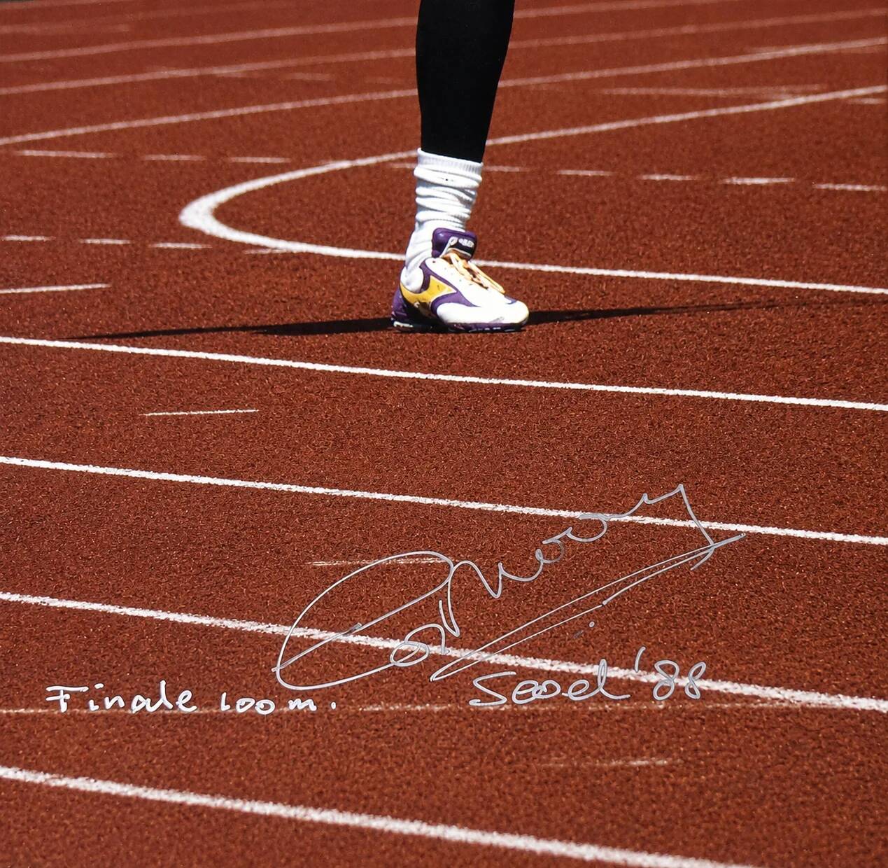 Original / signed / iconic photo / 100m final Seoul 1988s / Cult Art Photo / signed