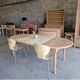 Oval solid cherry wood table with drop leaves + 2 extensions