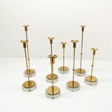 Set of 8 Scandinavian candlesticks Gunnar Ander for Ystad Metall 1960