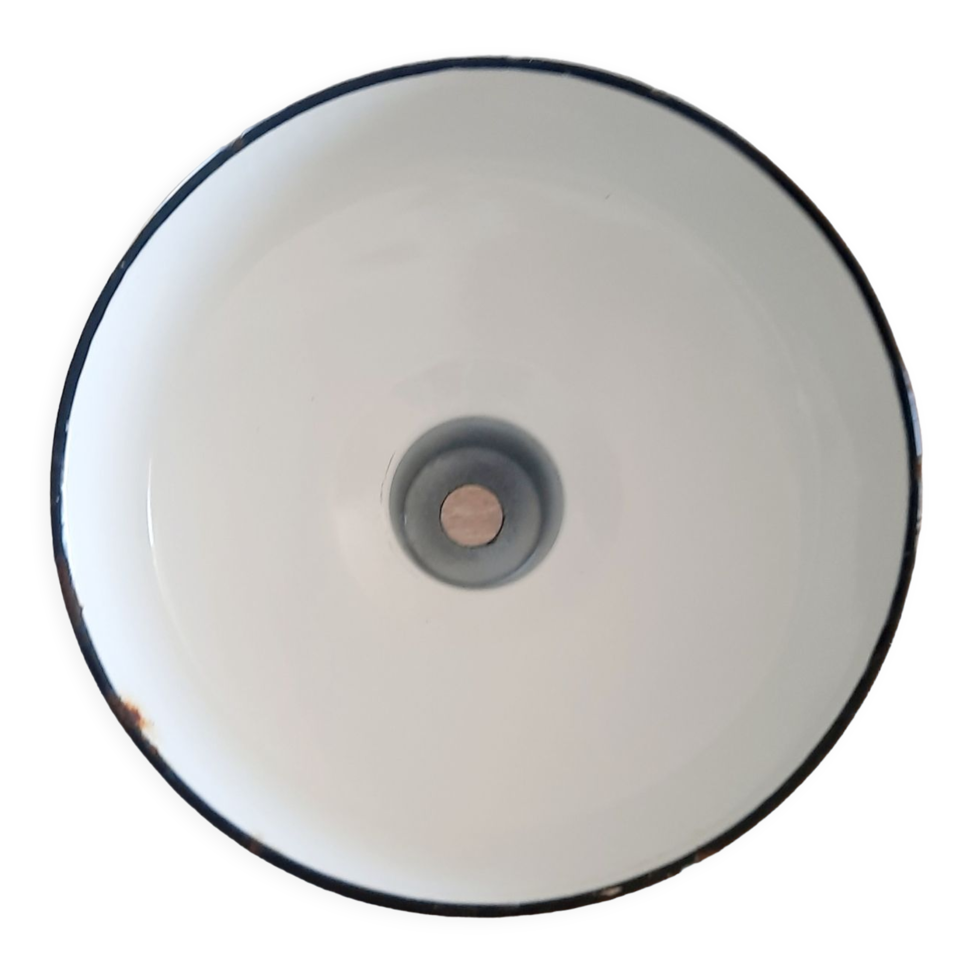 Vintage enamelled metal lampshade