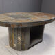 Table basse brutaliste ovale vintage, années 1970