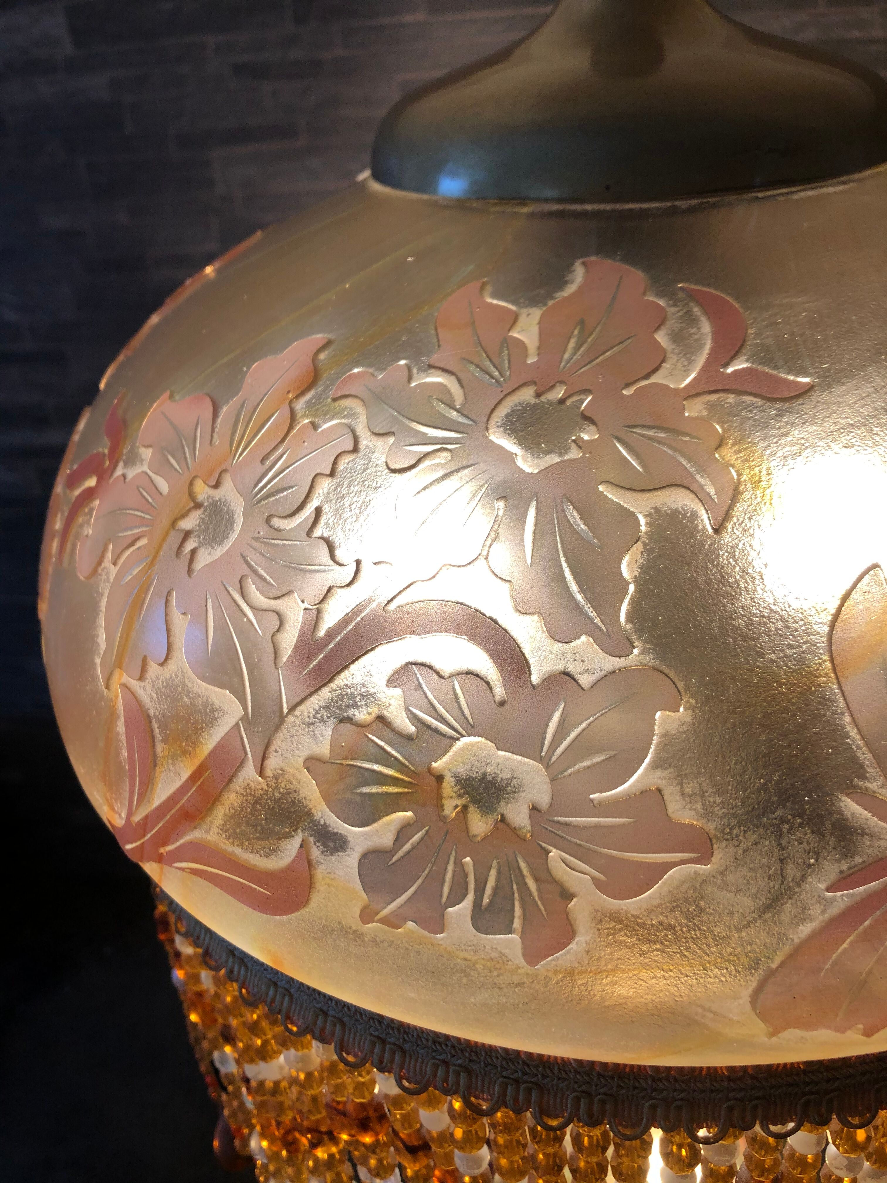 Glass lamp floral decoration Vianne ed. Suberville
