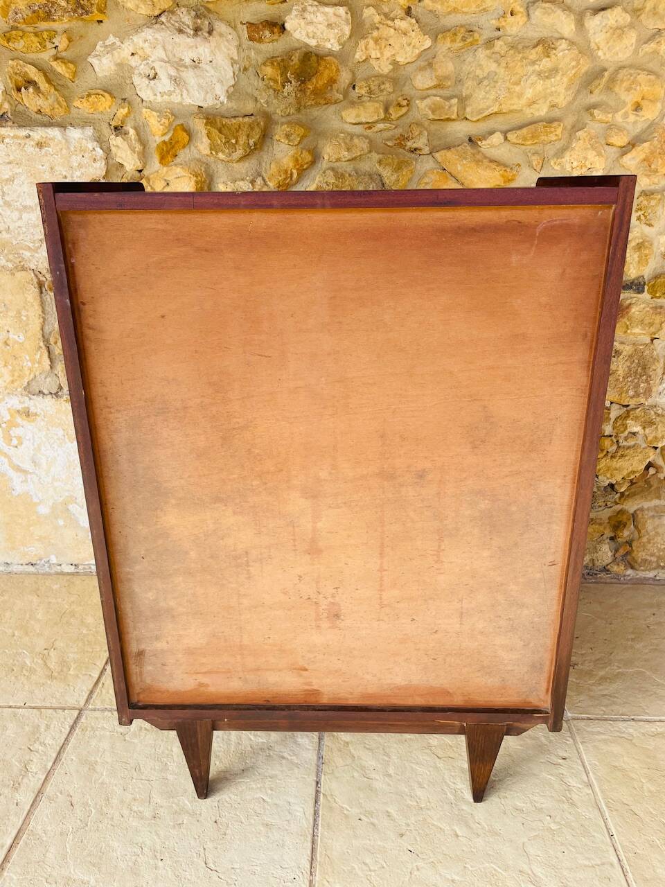 Commode haute vintage en chêne  à 5 tiroirs, circa 1950s