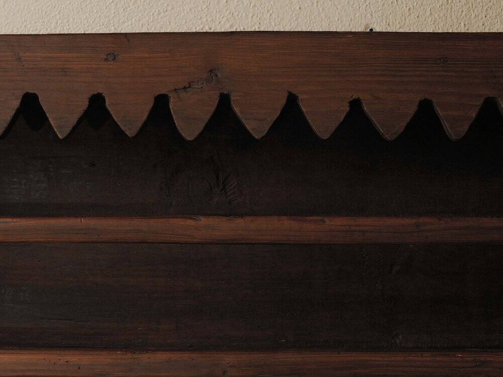 Solid wood wall shelf, Folk art, around 1900