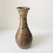 Vase soliflore en céramique grès pyrité Signé Christophe et Nathalie Hurtau