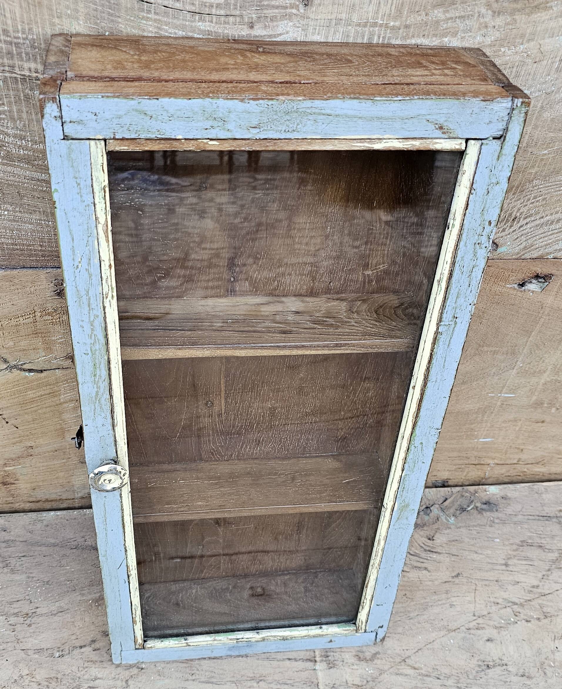 Old Burmese teak wall display case