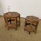 Pair of small side tables / Rattan sofa ends