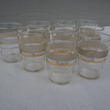 9 wine glasses, gold edging and granite – 1960s-1970s