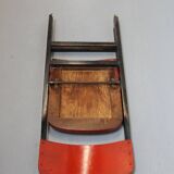 Red and black wooden folding chair By Egon Eiermann, Set of 4 chairs