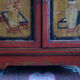 Mid century Chinese painted cabinet with 2 doors and 2 drawers