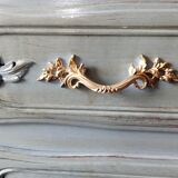 Louis XV-style patinated grey chest of drawers