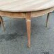 Renovated round dining table in solid wood, Louis XV style from the 19th century.