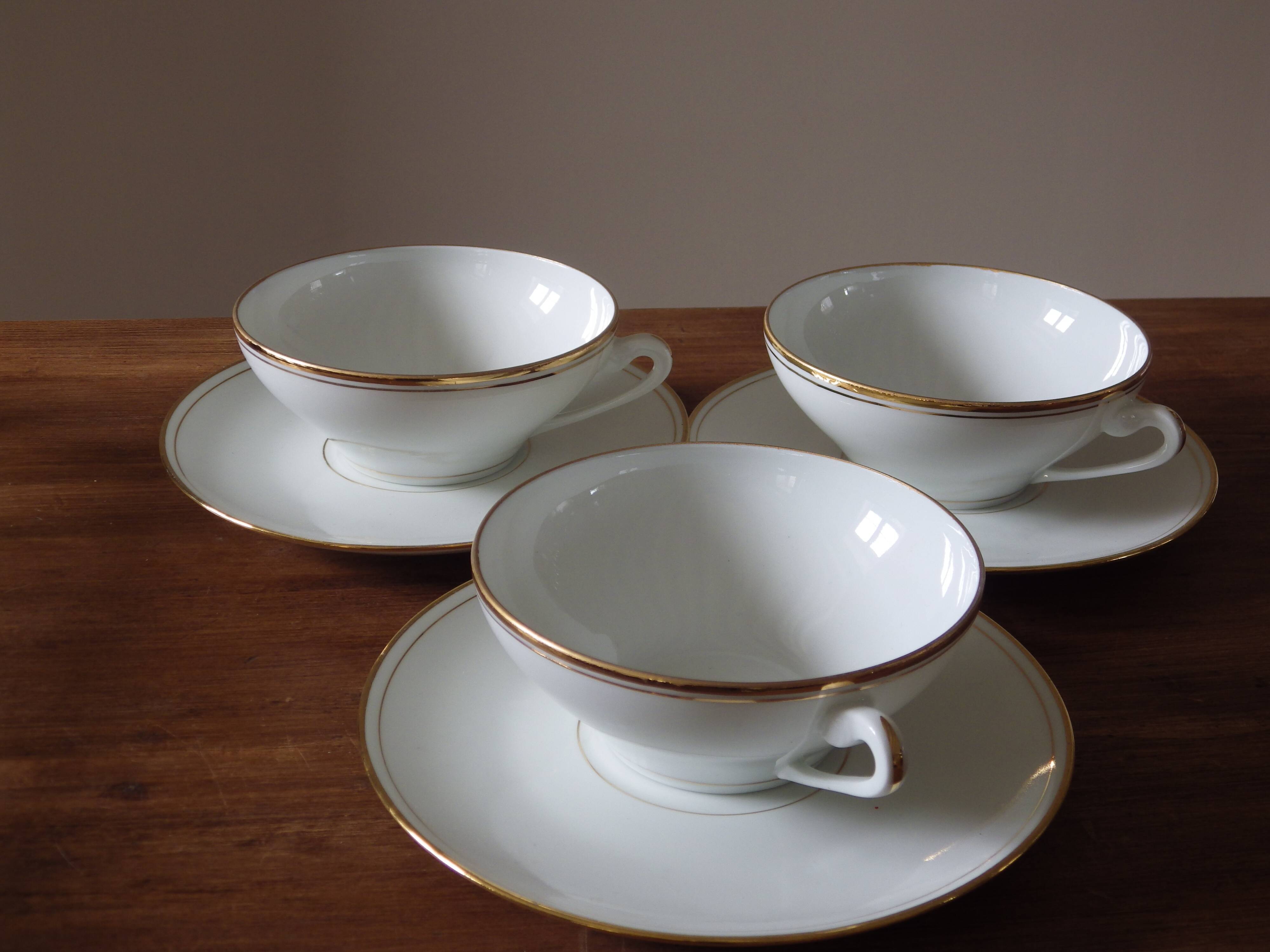 Three porcelain tea cups