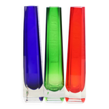 Set of 3 VEB glass vases