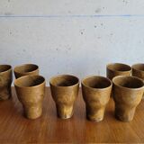 Set of 8 flared glasses in brown sandstone