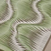 Textured wave effect painting by pleating in light green color. Contemporary. Ref Riviera