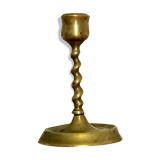 Twisted brass candle holder