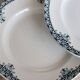 6 assiettes plates vintage terre de fer –Série Andrinople
