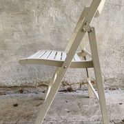 Extra folding chair / garden chair / vintage white lacquered solid wood office chair
