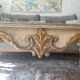 Baroque style coffee table colored glass