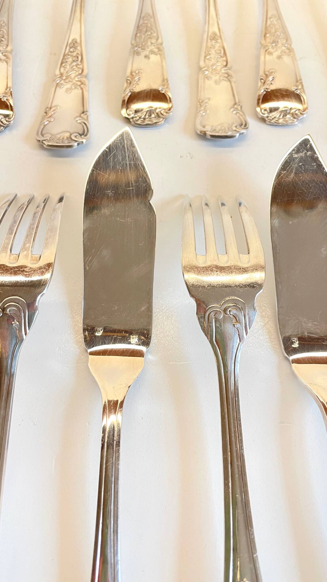 PLATIL 12 Couverts à Poisson  Métal Argenté