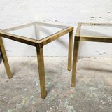 Duo de tables d'appoint dorées