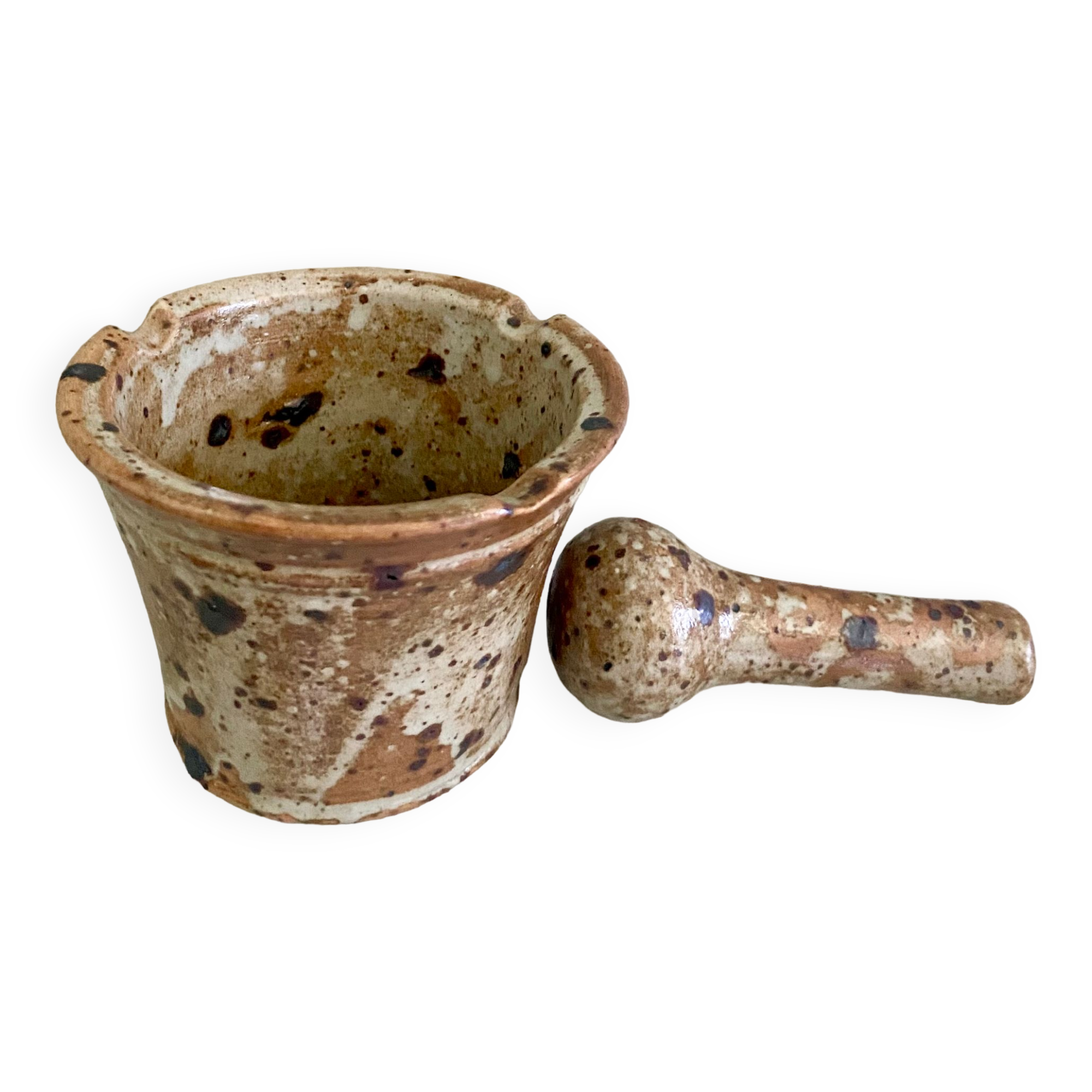 Pyrite sandstone mortar and its pestle