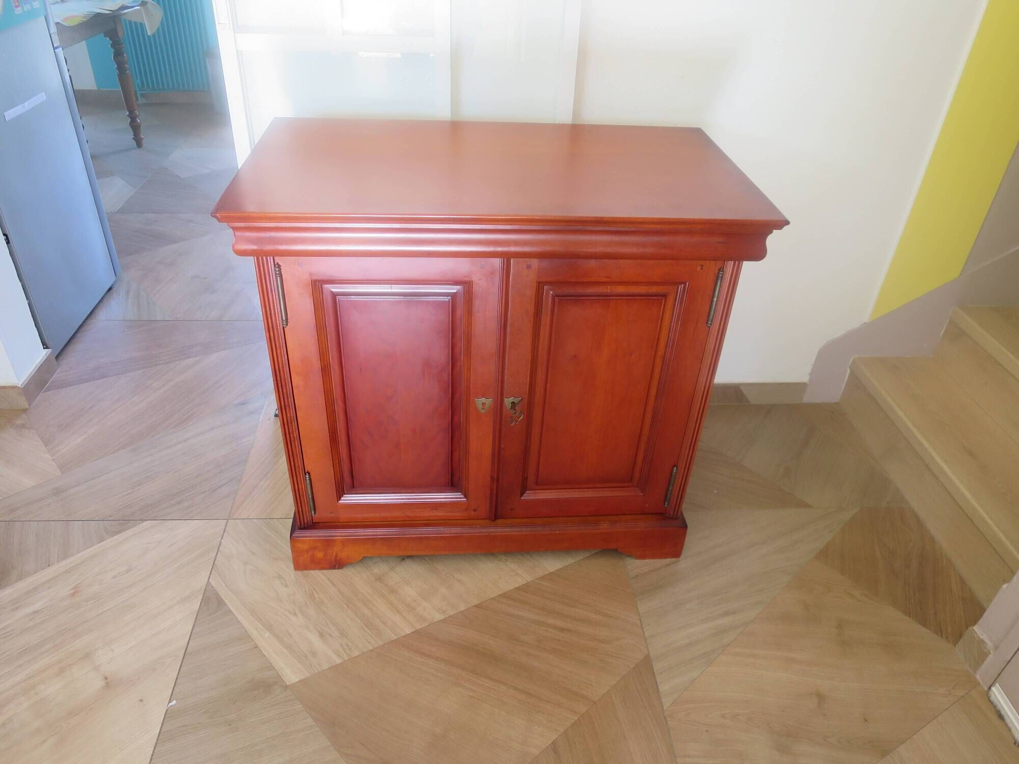 Occasional furniture - TV unit - Rotating tray - Louis Philippe - Solid wood