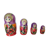 4 Russian dolls " Matryoshkas " 70s