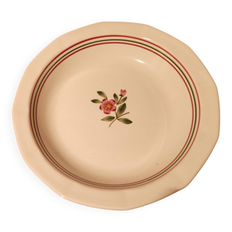 Hollow round plate Armelle Sarreguemines hand-painted