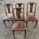 4 chaises art déco assise cuir