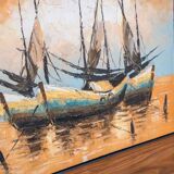 Boat on the water, 2000s, acrylic on canvas