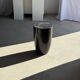 Stool, side table, end table in solid mango wood, cylindrical.