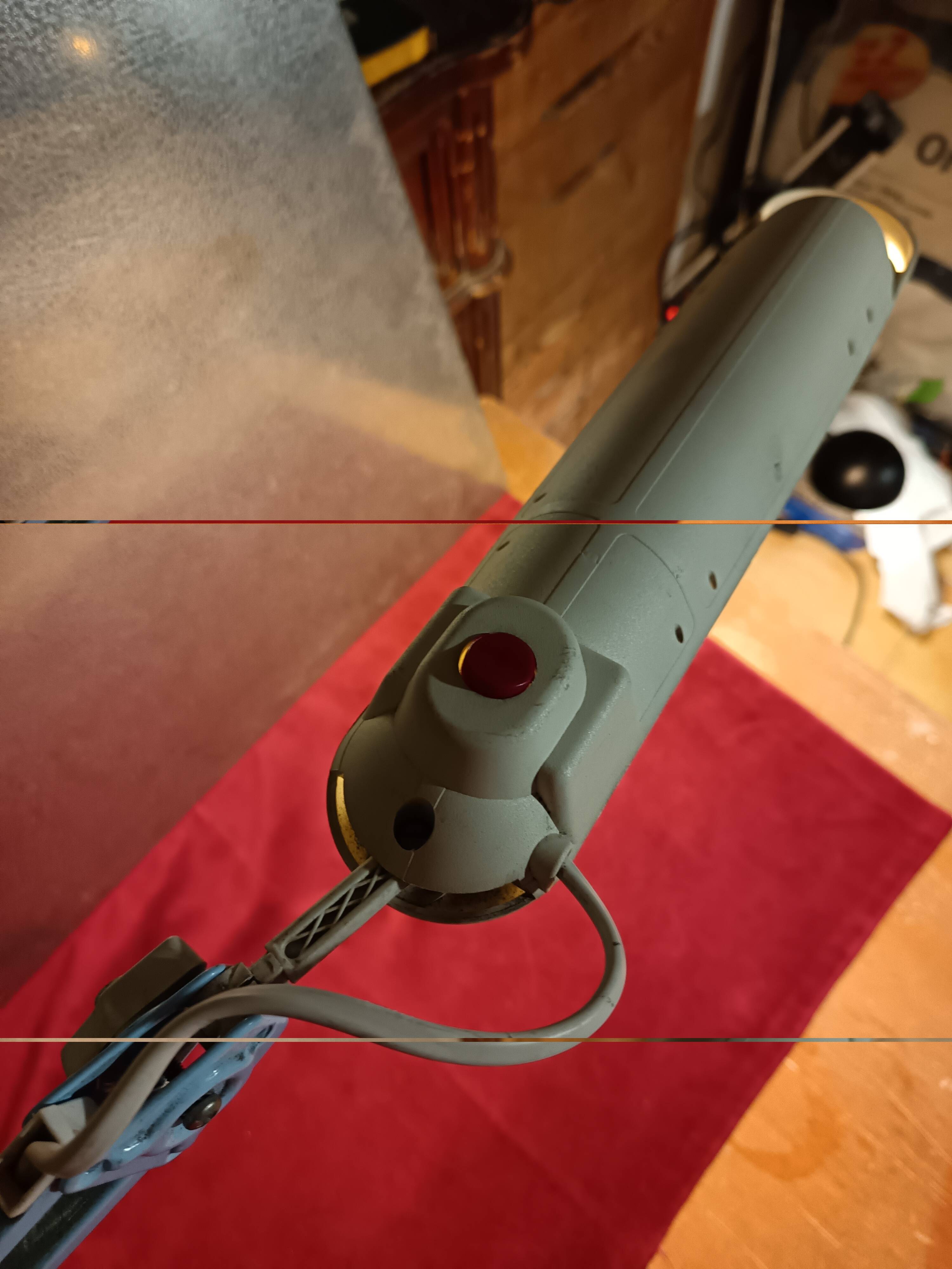 Articulated blue desk lamp