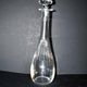 Carafe ancienne en cristal taillé et gravure dorée monogramme RG H33.5cm