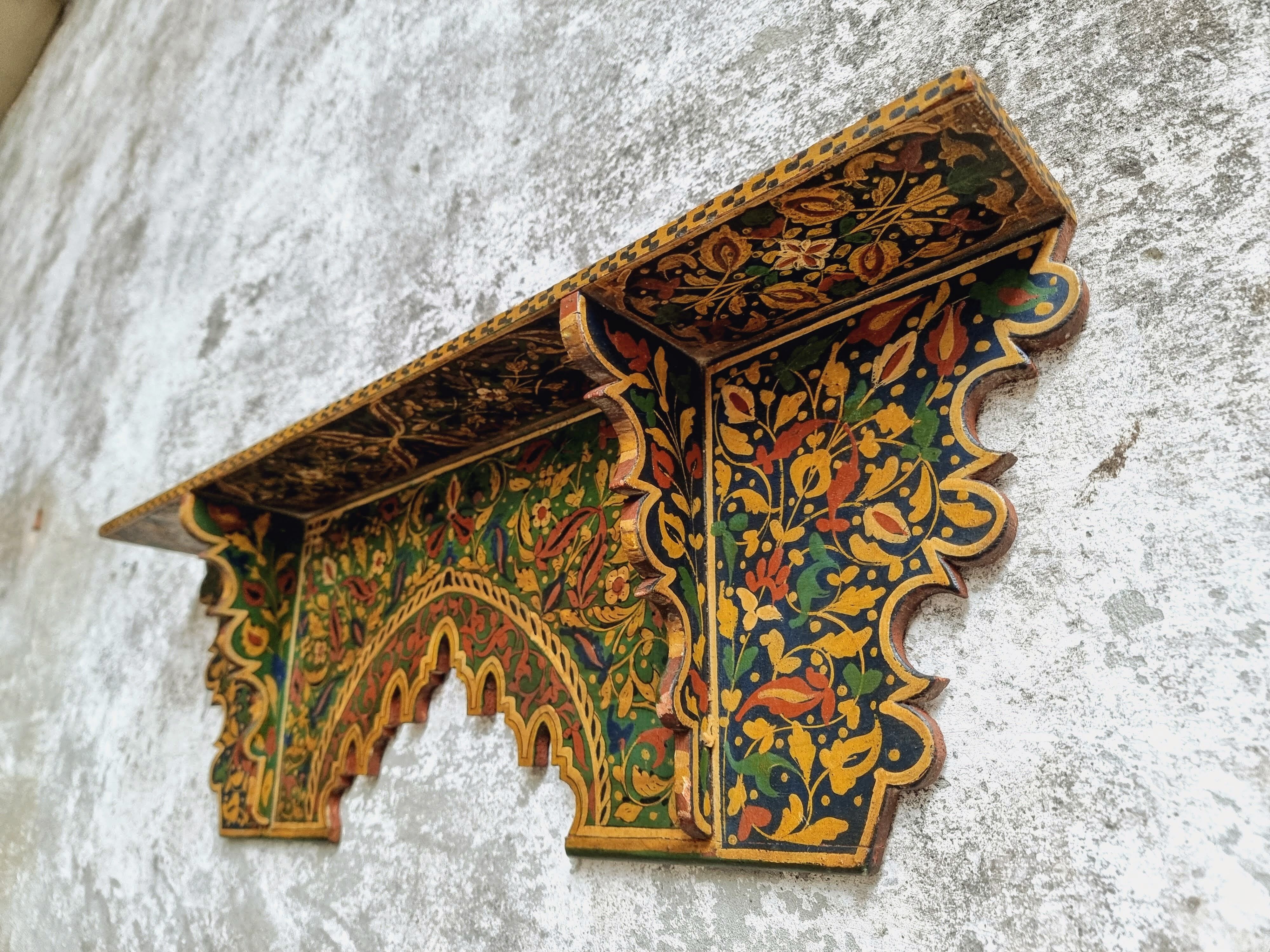 Old wall shelf wall rack handpainted