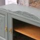 Renovated vintage sideboard with khaki paint – Haussmann chic & bohemian style