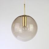 Lustre Limburg in brass with smoked glass ball, Germany, 1970s