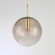 Lustre Limburg in brass with smoked glass ball, Germany, 1970s