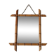 Vintage bamboo wooden mirror with retro bohemian spirit