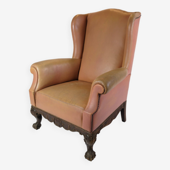 Antique High Flap Chair In Chesterfield Style From 1920s