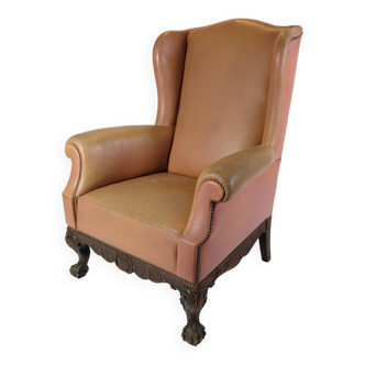 Antique High Flap Chair In Chesterfield Style From 1920s