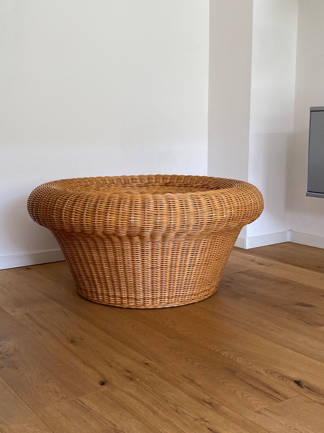 Table basse vintage en rotin & bambou