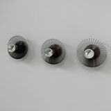 Set of 3 vintage wall lights, metal, France, 1970.