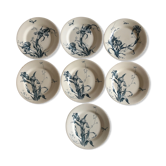 Faience of Gien Iris decoration plates