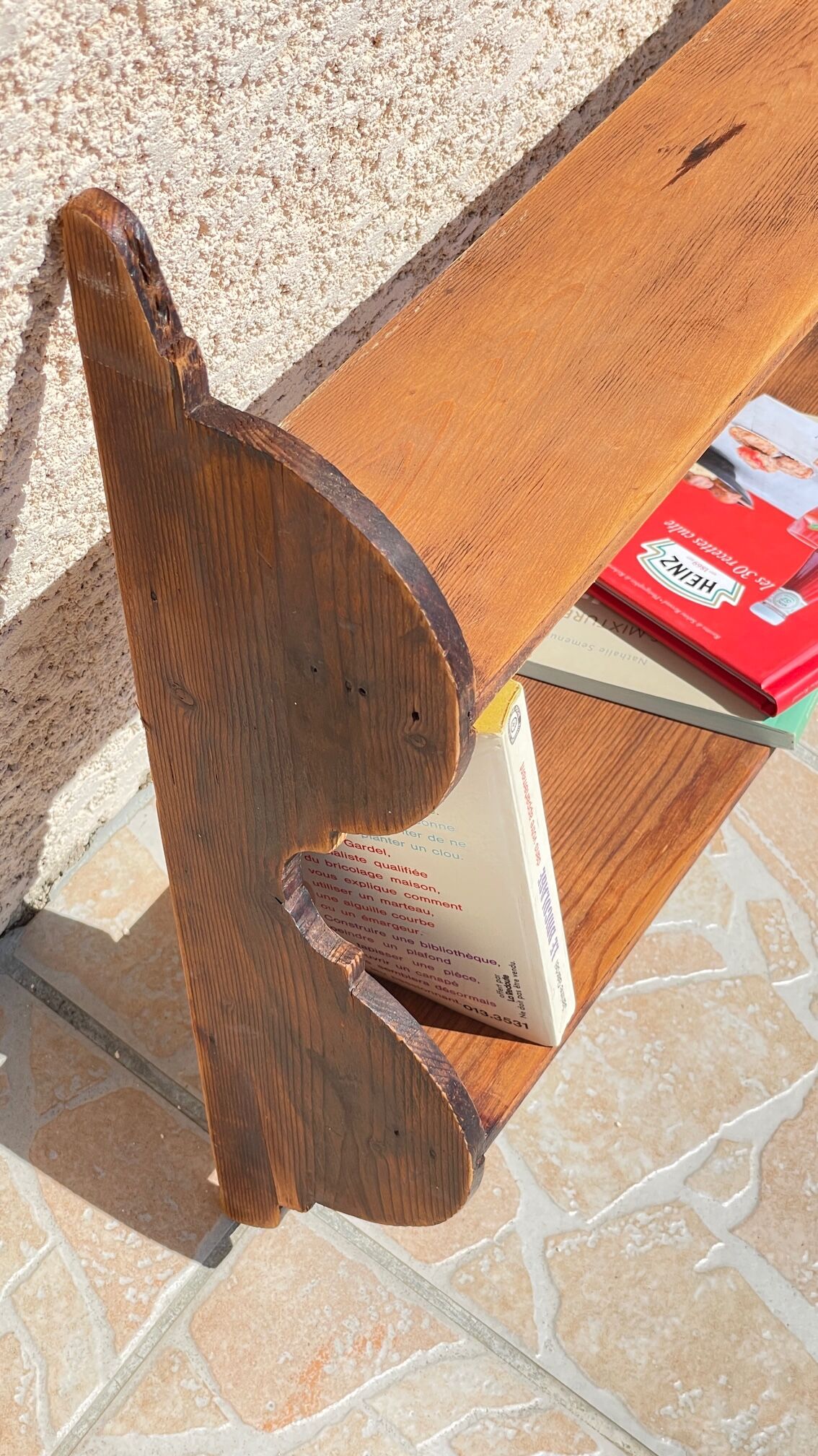 Old wall shelf in wood